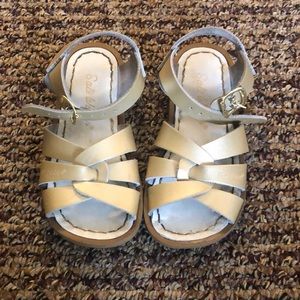 Salt water children’s gold sandals 9